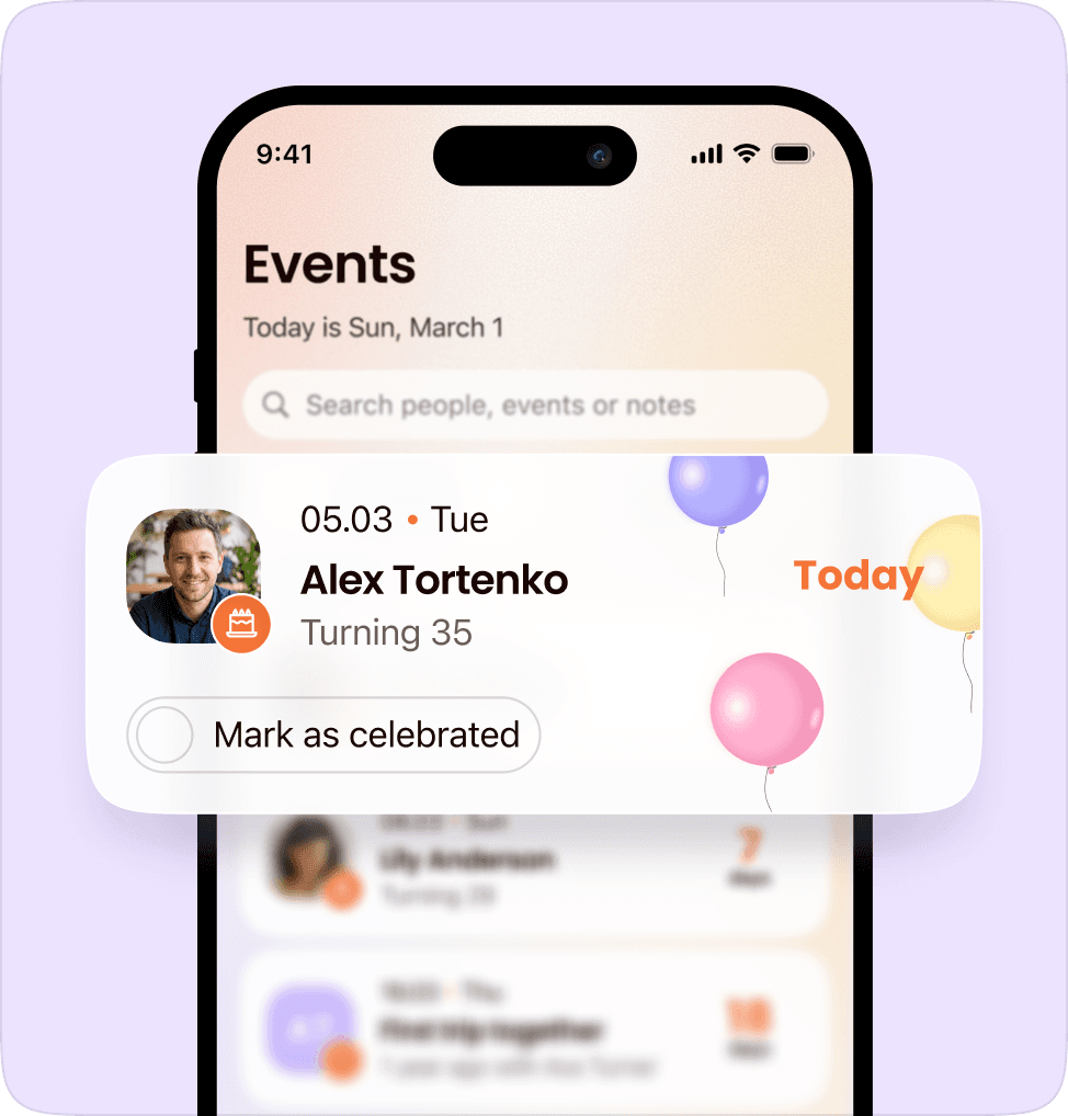 Remember upcoming birthdays